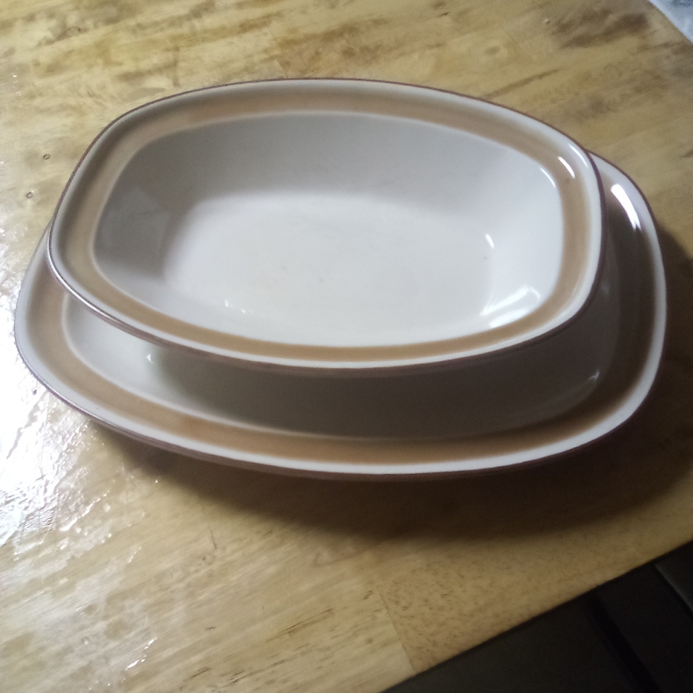 Elegant Cream and Tan Serveware Set